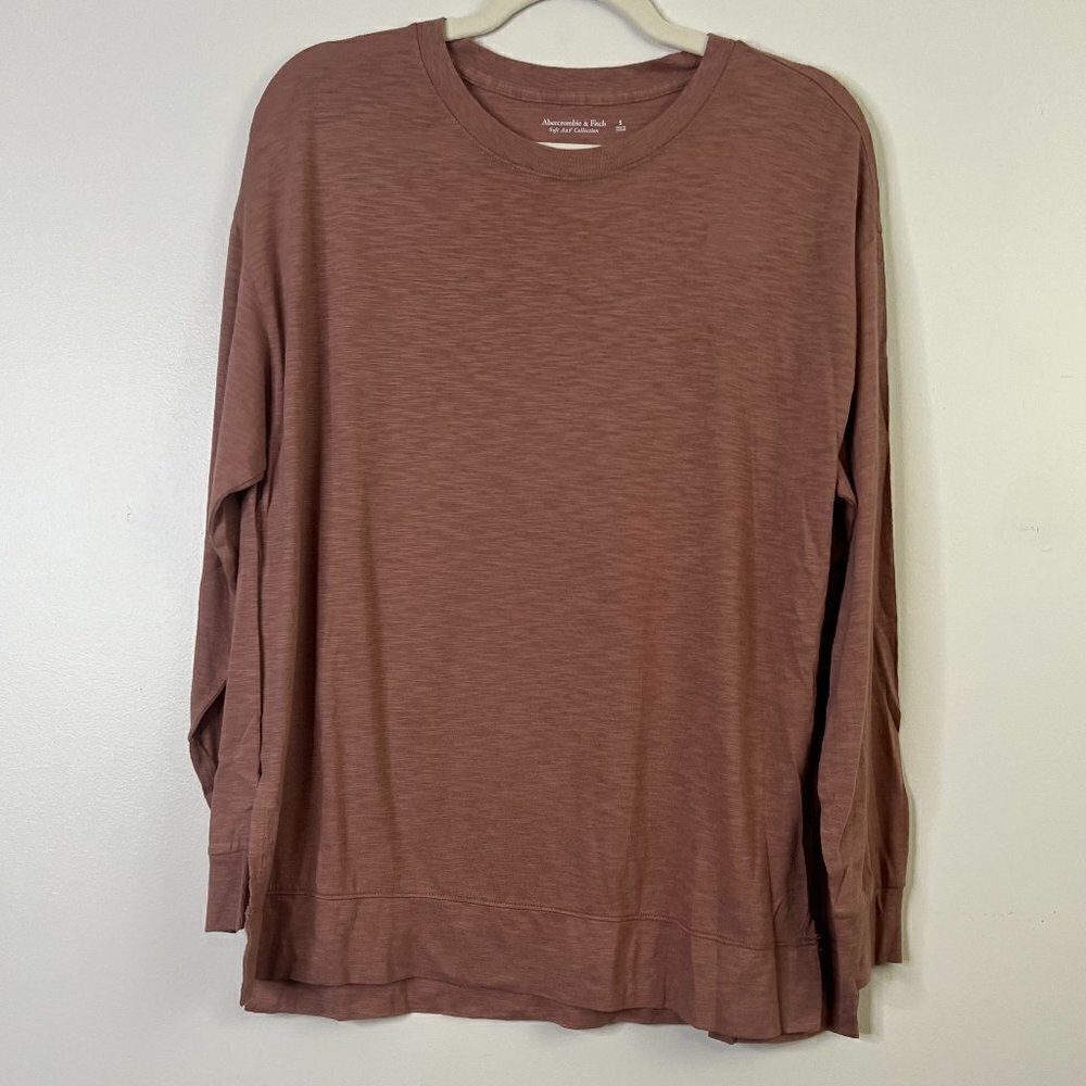 Abercrombie & Fitch Side‎ Split Long Sleeve Crewneck Tunic Longline Shirt NWT